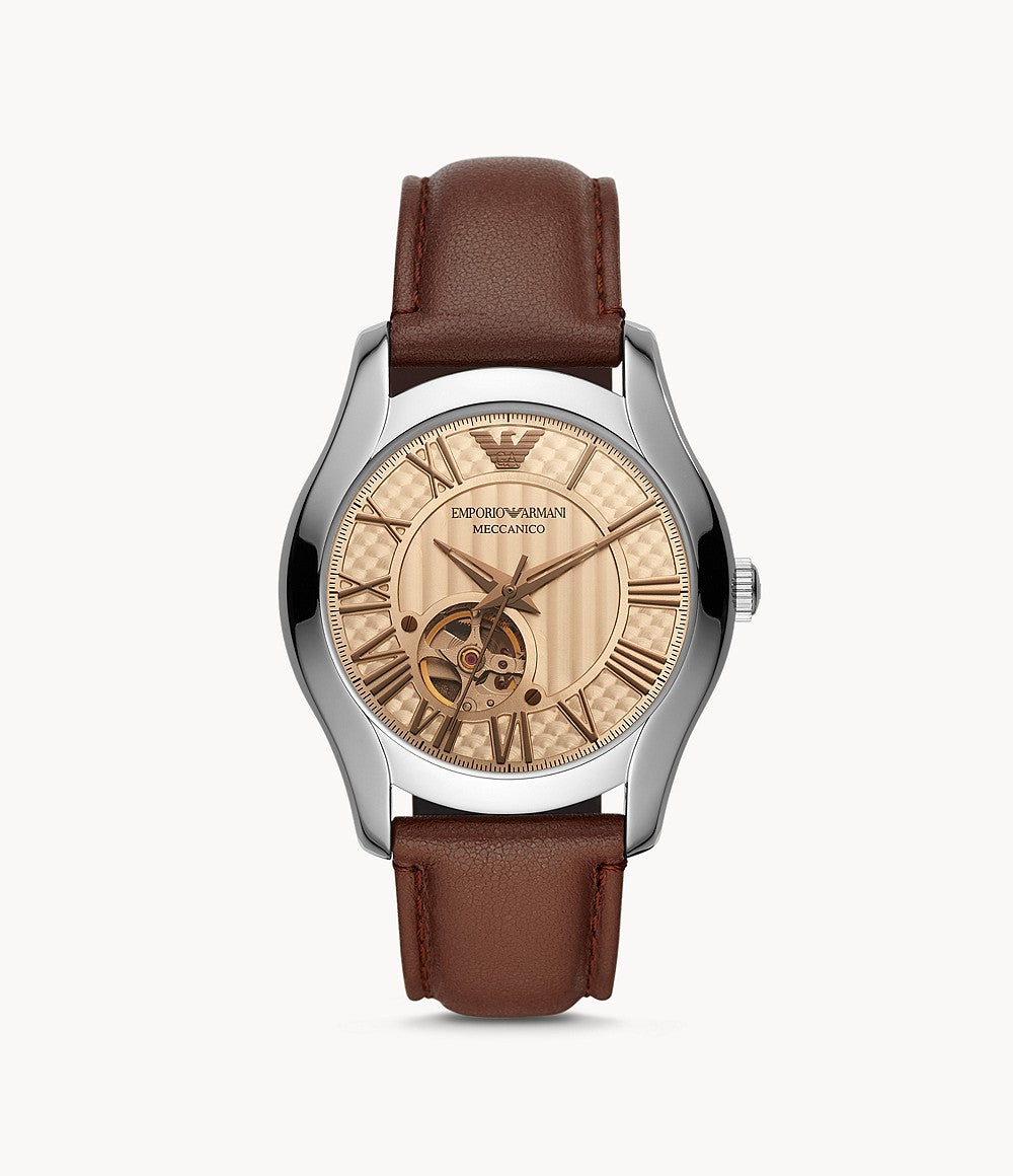 Emporio Armani AR60017 Automatic Brown Leather Men's Watch 723763286695 Emporio Armani AR60017 Automatic Brown Leather Men's Watch 723763286695